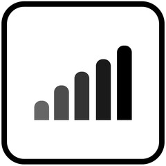 Ascending Bar Graph Icon  Visual Representation of Growth and Progress, Bar signal indicator