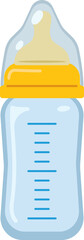 シンプルで可愛い空っぽの哺乳瓶のイメージイラスト