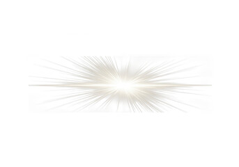 A bright white light burst with radiating rays shines intensely, isolated on transparent background