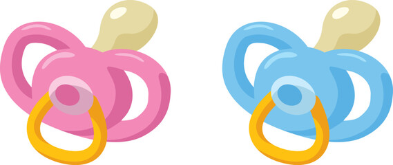 カラフルベビー用おしゃぶりのイメージイラスト