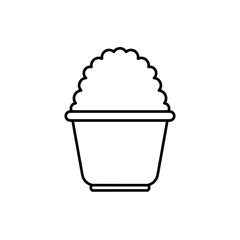 Watermelon flavored shaved ice sketch, icon or logo and sticker design vector illustration.