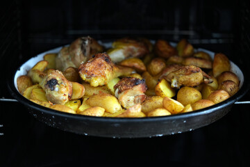 roasted chicken with potatoes
