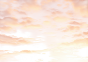 A beautiful sunset sky with soft pink and orange clouds, isolated on transparent background