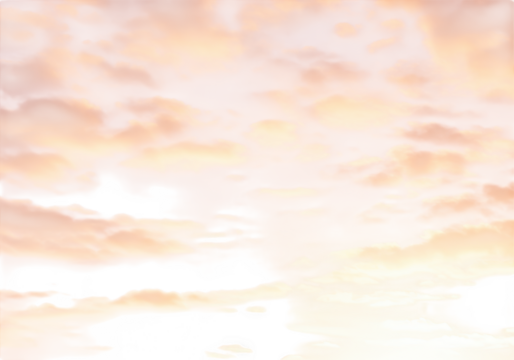 A beautiful sunset sky with soft pink and orange clouds, isolated on transparent background