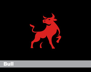 elegant bull look back logo icon symbol design template illustration inspiration