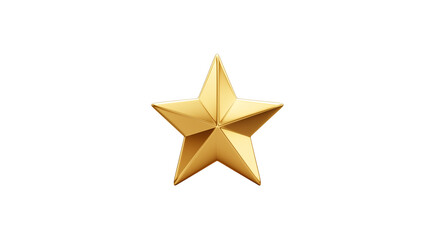 3D star icon for rating systems, gold tone, elegant style, isolated PNG