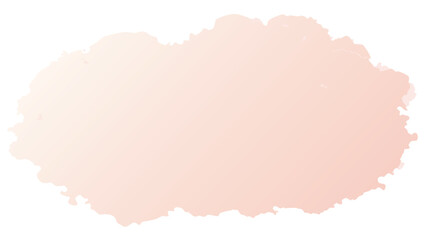 Abstract soft pink watercolor shape with transparent edges on white background