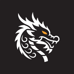 Celestial Dragon – Minimalist Chinese Dragon Logo with Red Accent