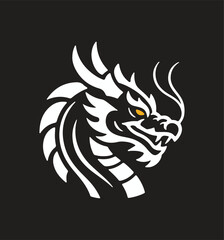 Celestial Dragon – Minimalist Chinese Dragon Logo with Red Accent