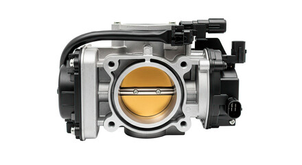 Detailed image of a modern car throttle body, essential for engine performance.