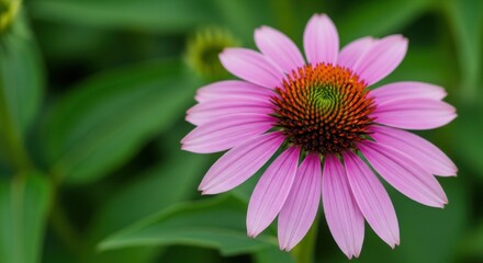 Obraz premium Vibrant Purple Coneflower Blooms with Detailed Center and Green Foliage Background