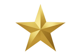 Obraz premium A gleaming golden star with a metallic sheen, isolated on transparent background