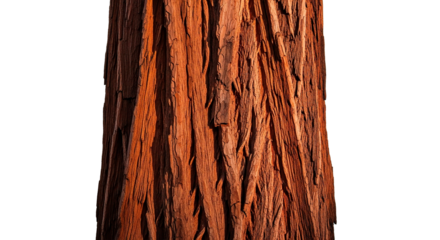 Intricate texture of redwood bark, showcasing nature's artistry and rugged beauty.