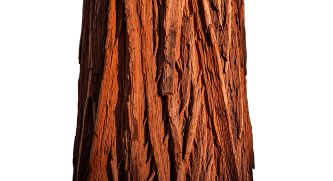 Intricate texture of redwood bark, showcasing nature's artistry and rugged beauty.
