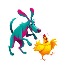 สุนัข ไก่