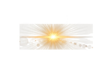 A bright yellow light flare isolated on transparent background creates a radiant effect