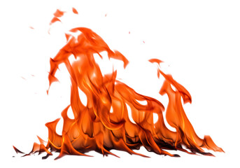 A vibrant and intense fire with dynamic flames isolated on transparent background