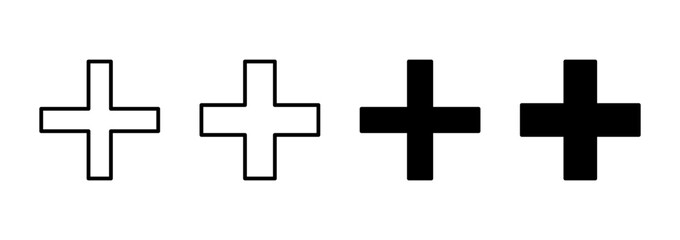 Plus icon vector. Add plus sign and symbol