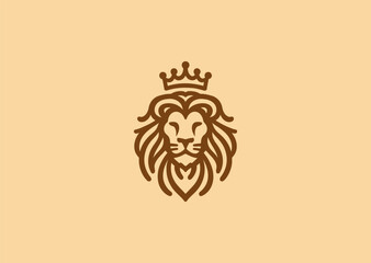 Lion king logo for royalty, strength, or leadership-focused branding.