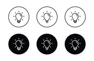 light bulb icon set. Idea symbol vector	