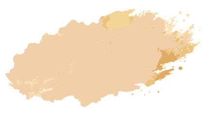 Obraz premium Abstract watercolor brush stroke in beige and ochre tones with transparency