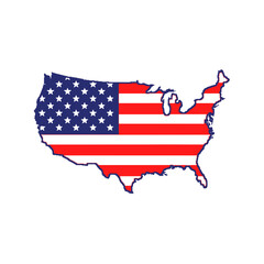 usa map with flag