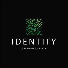 simple minimalist fingerprint logo concept as an elegant line concept identity, for product brand, businesses or template illustration