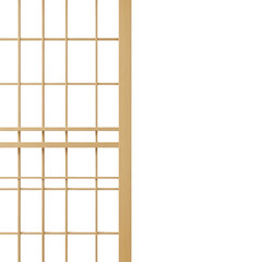 Wooden window frame isolated on transparent background for architectural renderings, interior design.