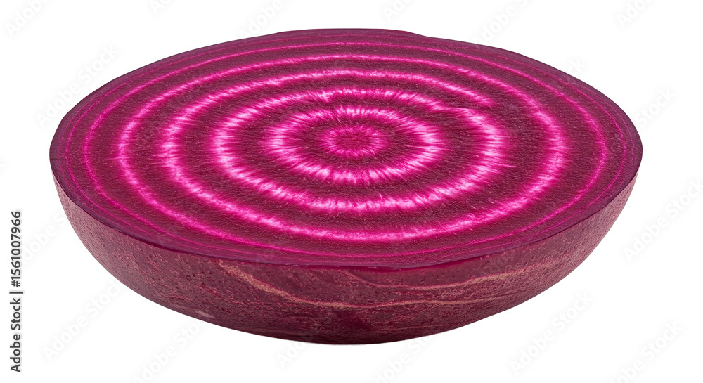 Poster cross-section of a vibrant beet with concentric rings of deep purple and white
