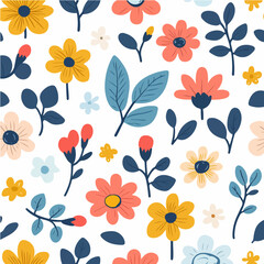 Plant leaves and flower textures, exquisite vector floral patterns.