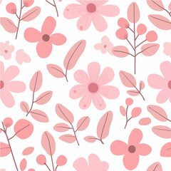 Plant leaves and flower textures, exquisite vector floral patterns.
