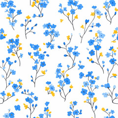 Plant leaves and flower textures, exquisite vector floral patterns.