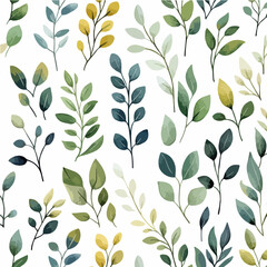 Plant leaves and flower textures, exquisite vector floral patterns.