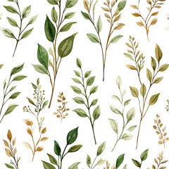 Plant leaves and flower textures, exquisite vector floral patterns.