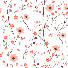 Plant leaves and flower textures, exquisite vector floral patterns.