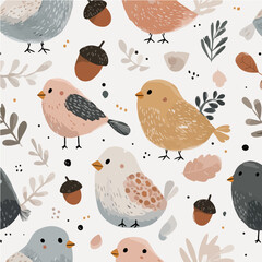 The textures of plants and birds, exquisite vector patterns.