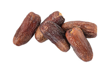 Sweet fresh amber dates isolated on transparent background