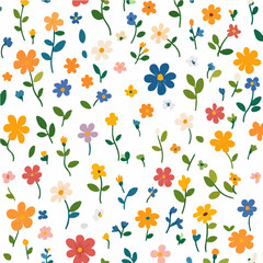 Fototapeta premium Plant leaves and flower textures, exquisite vector floral patterns.