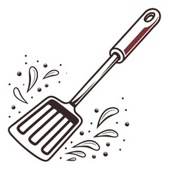 Grilling spatula with splashes and dots kitchen utensil cooking tool