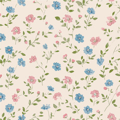 Plant leaves and flower textures, exquisite vector floral patterns.