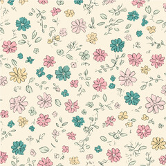 Plant leaves and flower textures, exquisite vector floral patterns.