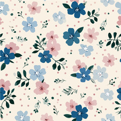 Plant leaves and flower textures, exquisite vector floral patterns.