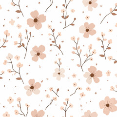 Plant leaves and flower textures, exquisite vector floral patterns.
