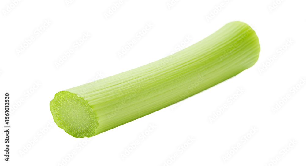 Poster fresh green leek stalk with a smooth texture and vibrant color isolated