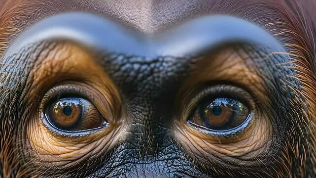 close up of orangutan footage