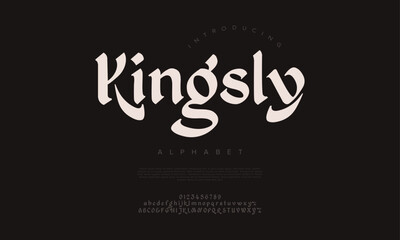Powerful gothic-style serif font with dramatic strokes, ideal for fantasy themes and branding
