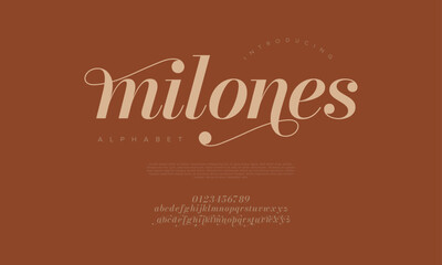 Modern serif font with graceful swashes and curves, great for fashion branding and posters