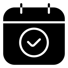 Date Icon in Solid Style