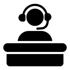 Customer Service Icon in Solid Style