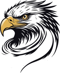 Obraz premium Majestic eagle illustration with bold colors and classic typography